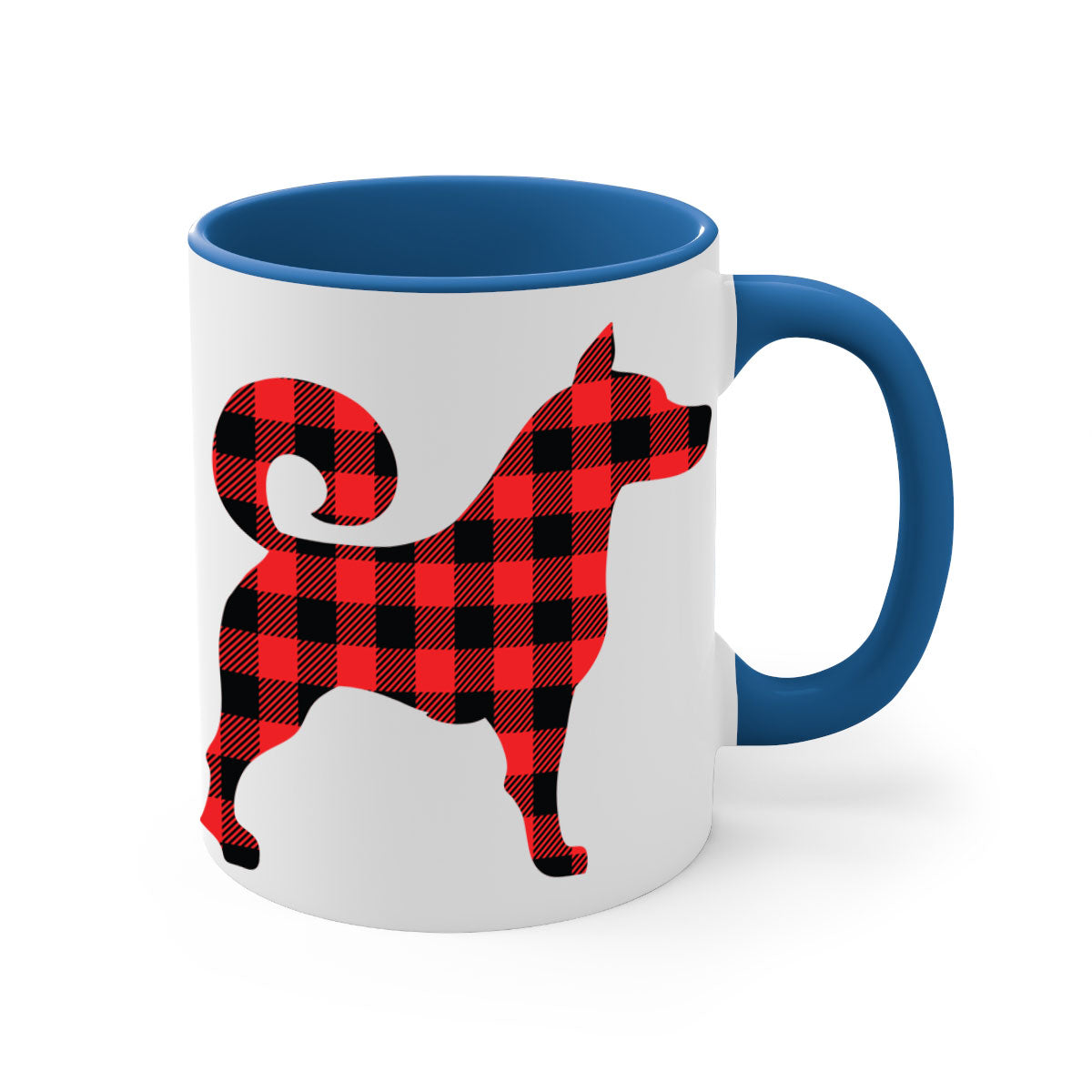 Dog Style 109# Mug featuring a glossy finish with a colored handle and interior, available in multiple colors and sizes.