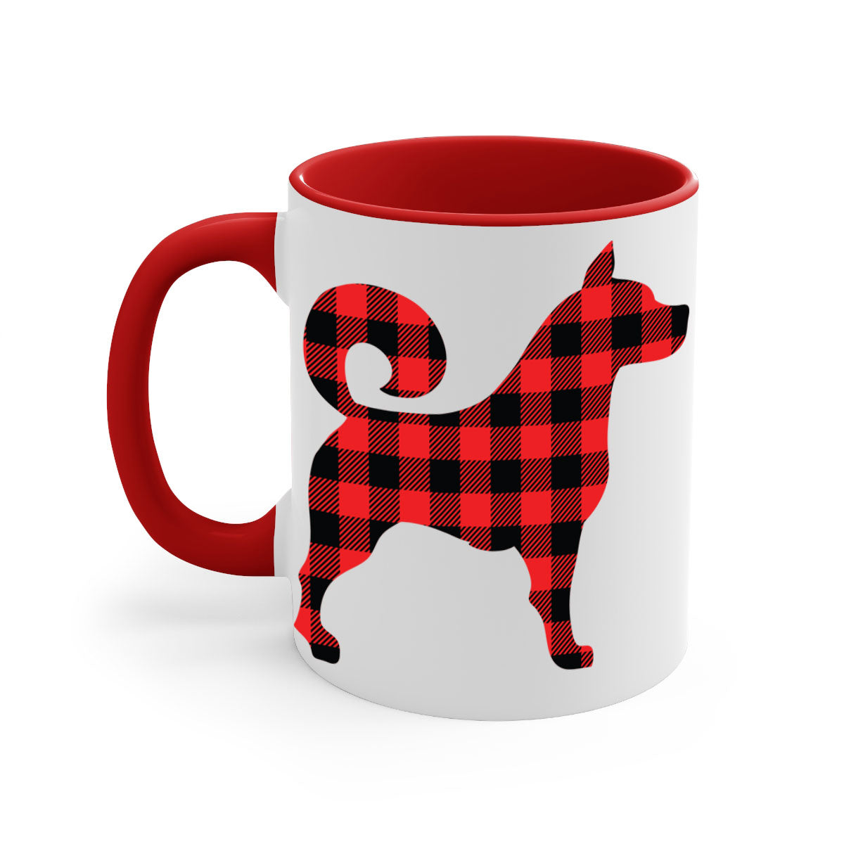 Dog Style 109# Mug featuring a glossy finish with a colored handle and interior, available in multiple colors and sizes.