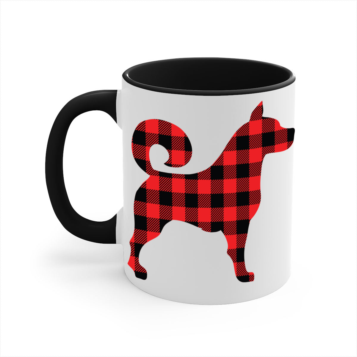 Dog Style 109# Mug featuring a glossy finish with a colored handle and interior, available in multiple colors and sizes.