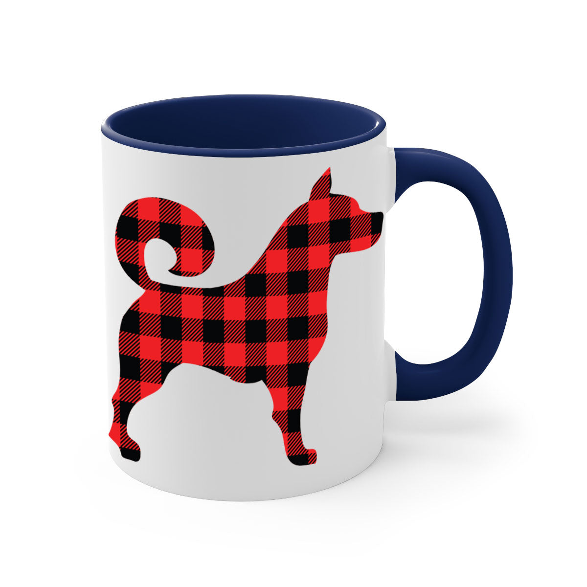 Dog Style 109# Mug featuring a glossy finish with a colored handle and interior, available in multiple colors and sizes.