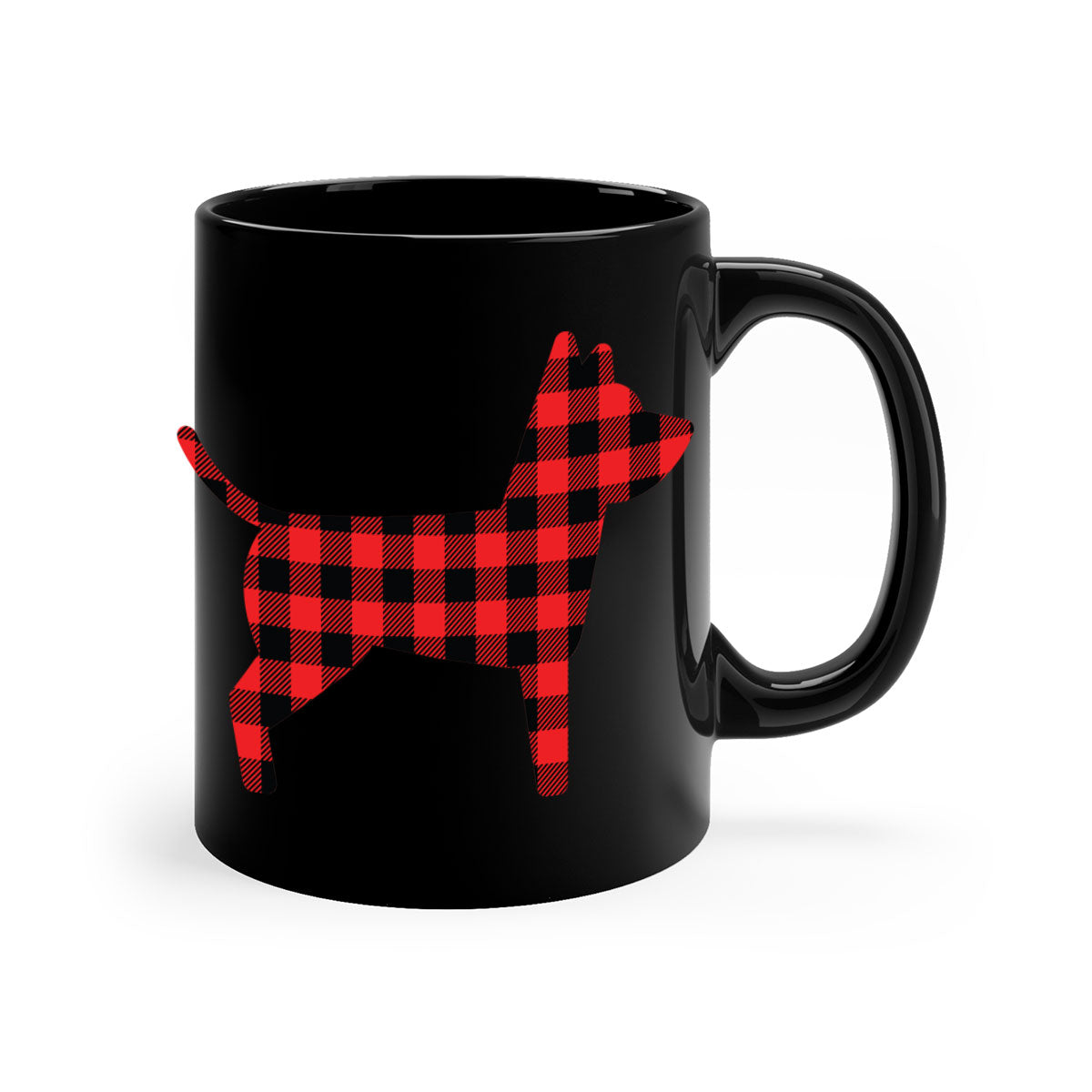 Dog Style 112# Mug featuring a glossy finish, colored handle, and interior, available in multiple colors and sizes.