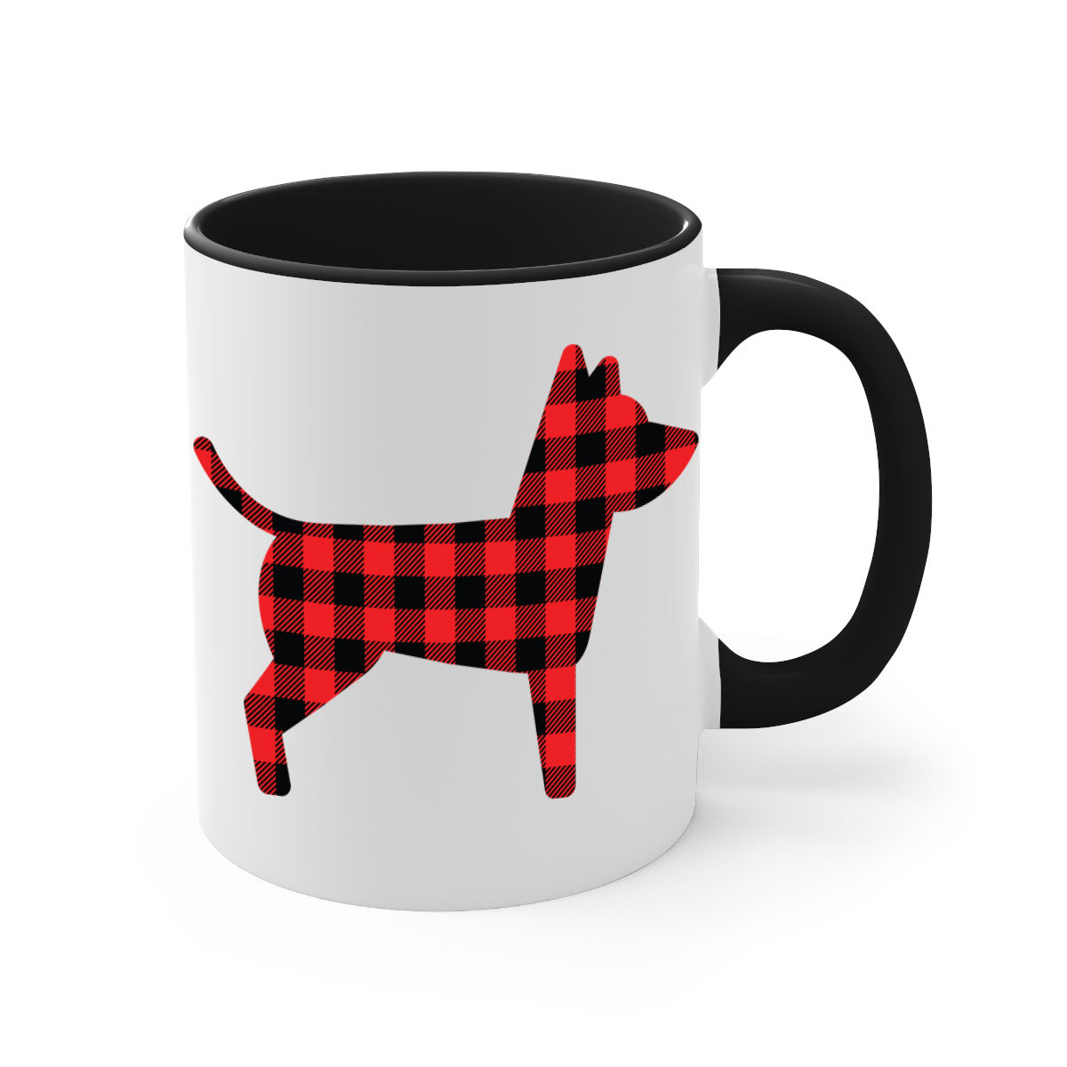 Dog Style 112# Mug featuring a glossy finish, colored handle, and interior, available in multiple colors and sizes.