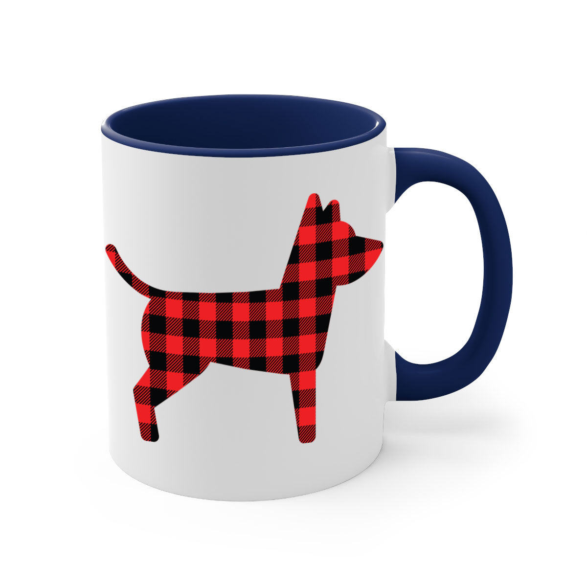 Dog Style 112# Mug featuring a glossy finish, colored handle, and interior, available in multiple colors and sizes.