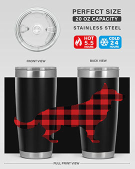 Dog Style 120# Tumbler in stainless steel with vibrant dog-themed design, showcasing its double wall vacuum insulation.