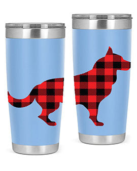 Dog Style 120# Tumbler in stainless steel with vibrant dog-themed design, showcasing its double wall vacuum insulation.