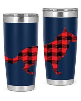 Dog Style 120# Tumbler in stainless steel with vibrant dog-themed design, showcasing its double wall vacuum insulation.