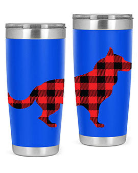 Dog Style 120# Tumbler in stainless steel with vibrant dog-themed design, showcasing its double wall vacuum insulation.