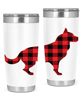 Dog Style 120# Tumbler in stainless steel with vibrant dog-themed design, showcasing its double wall vacuum insulation.