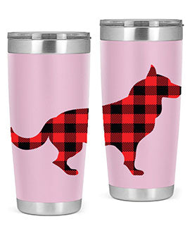 Dog Style 120# Tumbler in stainless steel with vibrant dog-themed design, showcasing its double wall vacuum insulation.