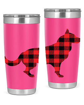 Dog Style 120# Tumbler in stainless steel with vibrant dog-themed design, showcasing its double wall vacuum insulation.