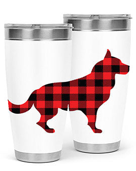 Dog Style 120# Tumbler in stainless steel with vibrant dog-themed design, showcasing its double wall vacuum insulation.