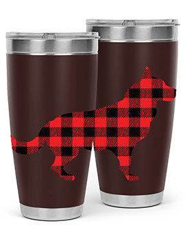 Dog Style 120# Tumbler in stainless steel with vibrant dog-themed design, showcasing its double wall vacuum insulation.