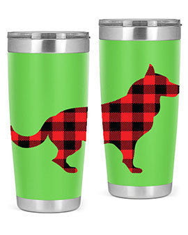 Dog Style 120# Tumbler in stainless steel with vibrant dog-themed design, showcasing its double wall vacuum insulation.