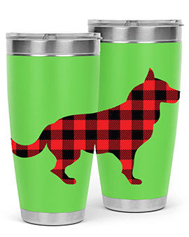 Dog Style 120# Tumbler in stainless steel with vibrant dog-themed design, showcasing its double wall vacuum insulation.