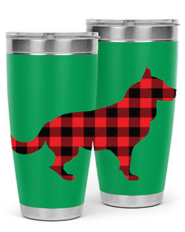 Dog Style 120# Tumbler in stainless steel with vibrant dog-themed design, showcasing its double wall vacuum insulation.