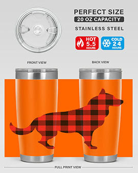 Dog Style 120# Tumbler in stainless steel with vibrant dog-themed design, showcasing its double wall vacuum insulation.
