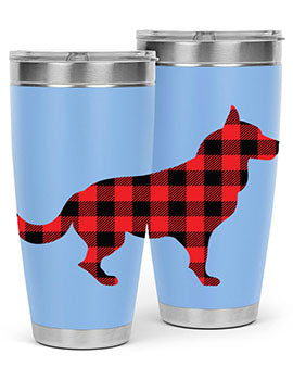 Dog Style 120# Tumbler in stainless steel with vibrant dog-themed design, showcasing its double wall vacuum insulation.