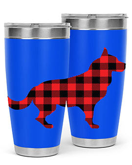 Dog Style 120# Tumbler in stainless steel with vibrant dog-themed design, showcasing its double wall vacuum insulation.