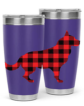 Dog Style 120# Tumbler in stainless steel with vibrant dog-themed design, showcasing its double wall vacuum insulation.