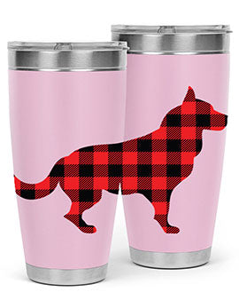 Dog Style 120# Tumbler in stainless steel with vibrant dog-themed design, showcasing its double wall vacuum insulation.