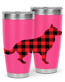 Dog Style 120# Tumbler in stainless steel with vibrant dog-themed design, showcasing its double wall vacuum insulation.