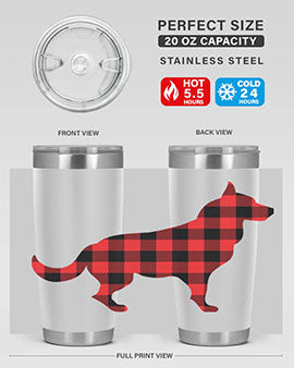 Dog Style 120# Tumbler in stainless steel with vibrant dog-themed design, showcasing its double wall vacuum insulation.