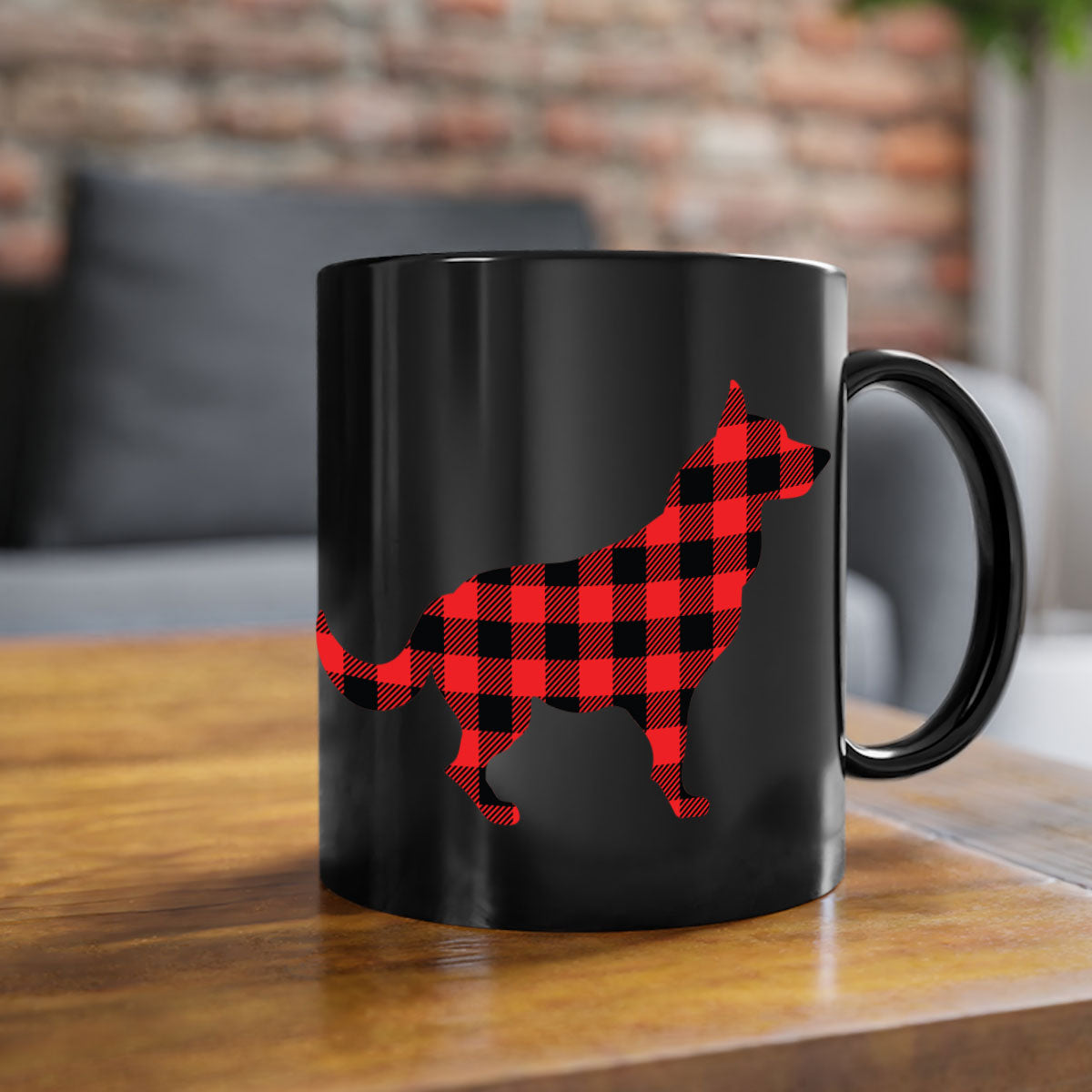 Dog Style 120# Mug featuring a glossy finish, colored handle, and interior, available in multiple colors and sizes.