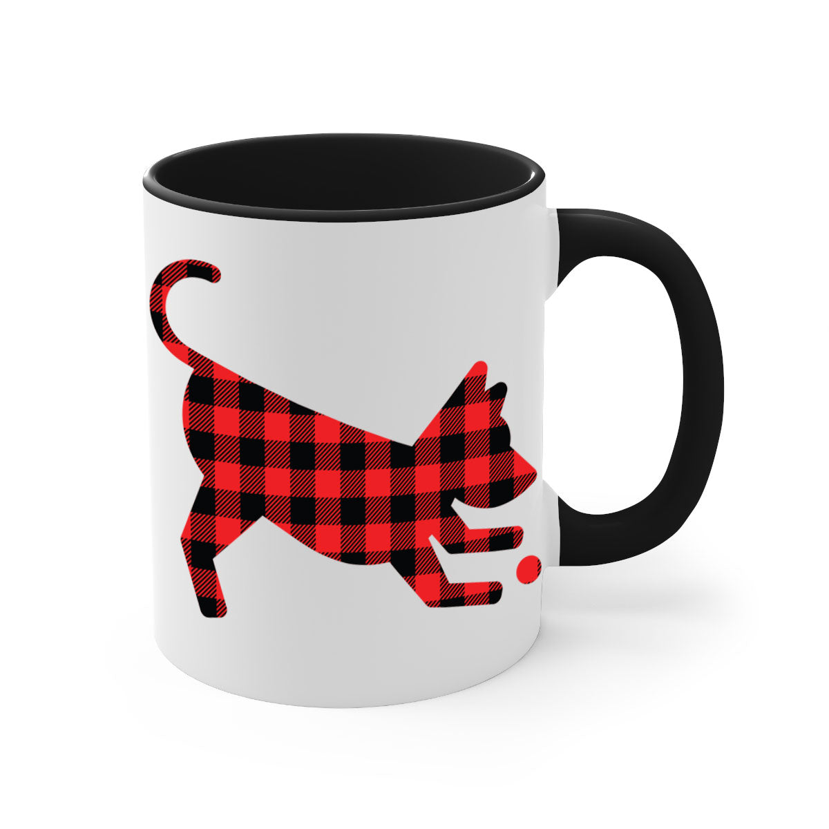 Dog Style 114# Mug featuring a glossy finish with a colored handle and interior, available in multiple colors and sizes.