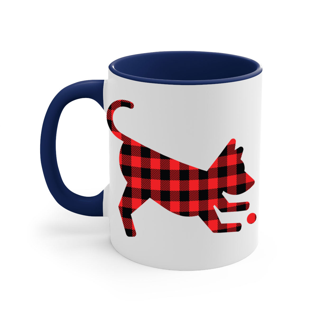 Dog Style 114# Mug featuring a glossy finish with a colored handle and interior, available in multiple colors and sizes.