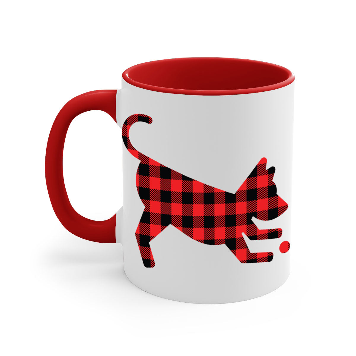 Dog Style 114# Mug featuring a glossy finish with a colored handle and interior, available in multiple colors and sizes.