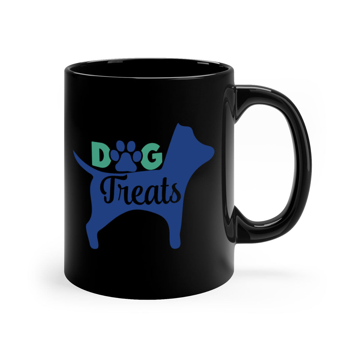 A stylish two-tone dog treats coffee mug with a glossy finish, featuring a colored handle and interior, available in multiple colors.