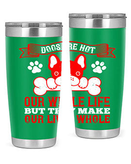 Stylish stainless steel tumbler with a heartfelt dog-themed quote, perfect for hot and cold beverages.