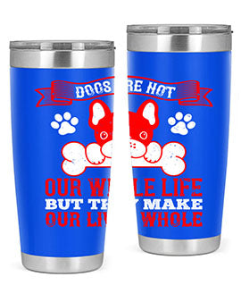 Stylish stainless steel tumbler with a heartfelt dog-themed quote, perfect for hot and cold beverages.