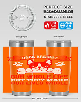 Stylish stainless steel tumbler with a heartfelt dog-themed quote, perfect for hot and cold beverages.