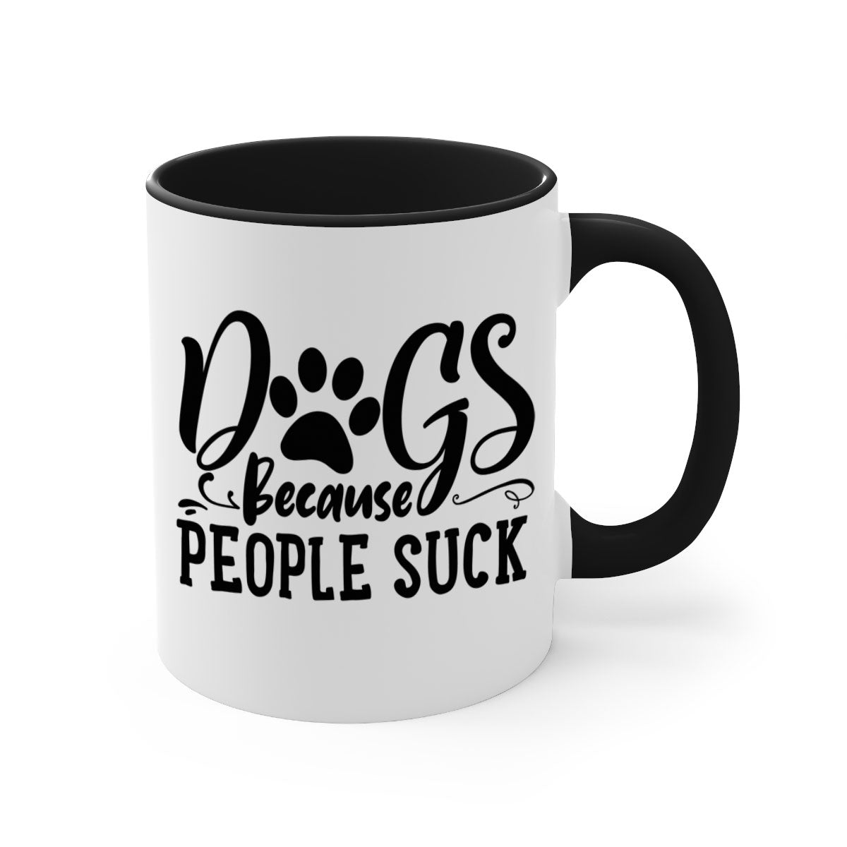 Dogs Because People Suck Style 91# mug featuring a glossy finish and colorful handle, perfect for coffee lovers.