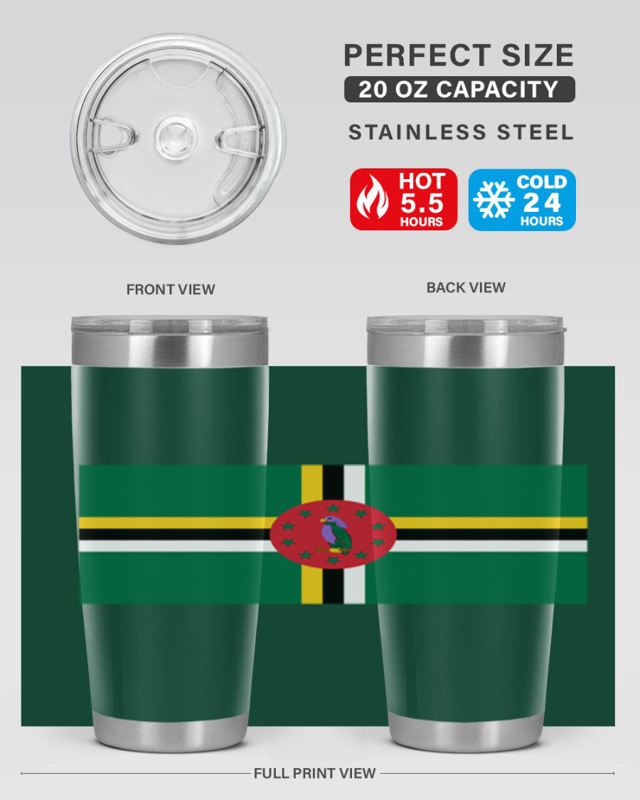 Dominica 149# Tumbler, a stylish 20oz double wall vacuum stainless steel tumbler with a vibrant design, perfect for hot and cold beverages.
