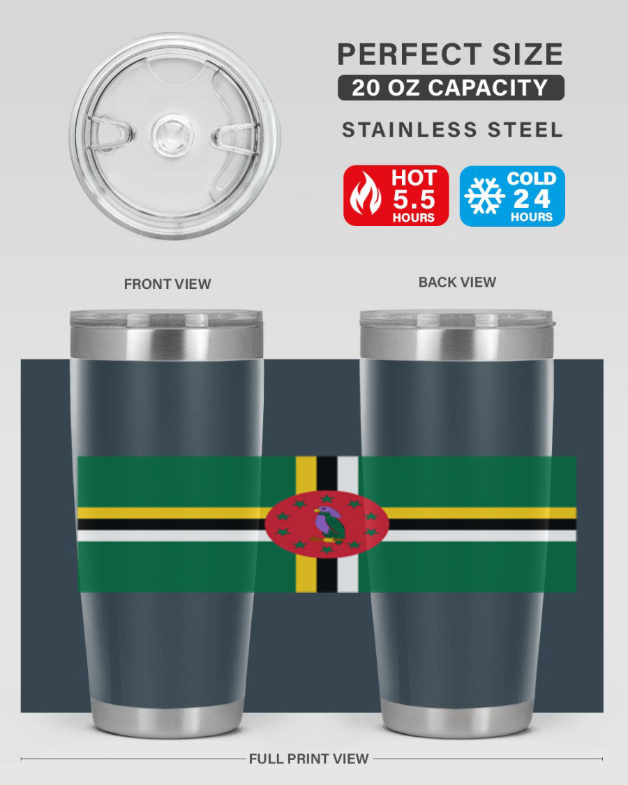 Dominica 149# Tumbler, a stylish 20oz double wall vacuum stainless steel tumbler with a vibrant design, perfect for hot and cold beverages.