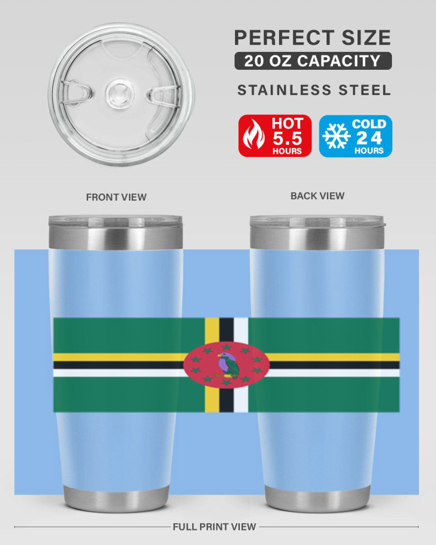 Dominica 149# Tumbler, a stylish 20oz double wall vacuum stainless steel tumbler with a vibrant design, perfect for hot and cold beverages.