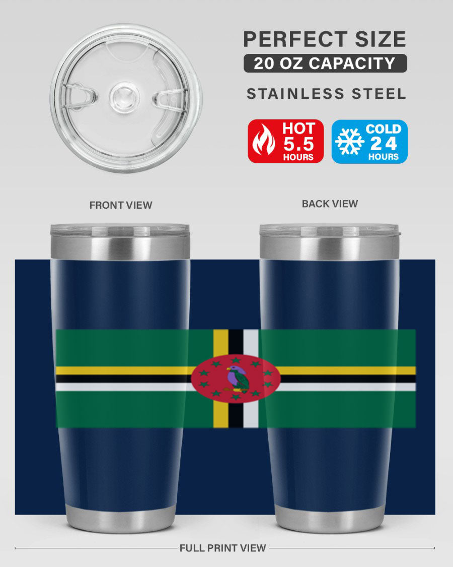 Dominica 149# Tumbler, a stylish 20oz double wall vacuum stainless steel tumbler with a vibrant design, perfect for hot and cold beverages.