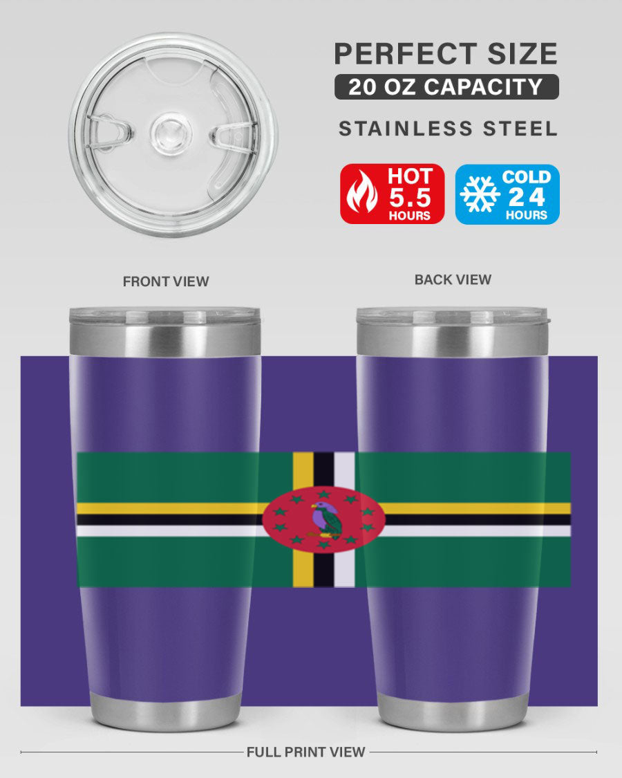 Dominica 149# Tumbler, a stylish 20oz double wall vacuum stainless steel tumbler with a vibrant design, perfect for hot and cold beverages.