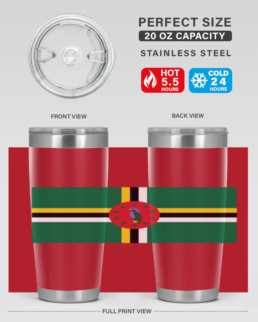 Dominica 149# Tumbler, a stylish 20oz double wall vacuum stainless steel tumbler with a vibrant design, perfect for hot and cold beverages.