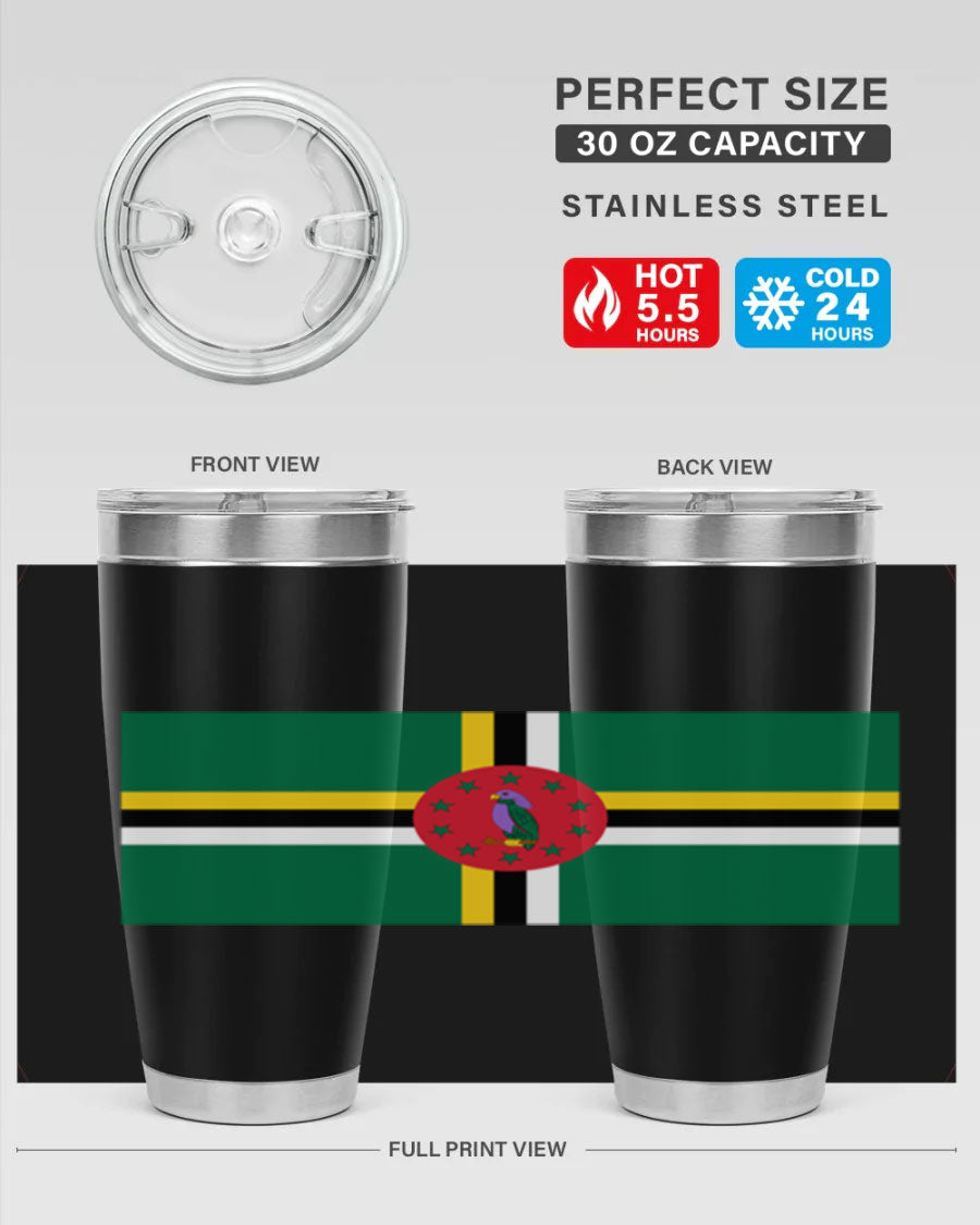 Dominica 149# Tumbler, a stylish 20oz double wall vacuum stainless steel tumbler with a vibrant design, perfect for hot and cold beverages.