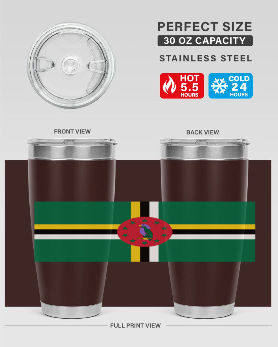 Dominica 149# Tumbler, a stylish 20oz double wall vacuum stainless steel tumbler with a vibrant design, perfect for hot and cold beverages.