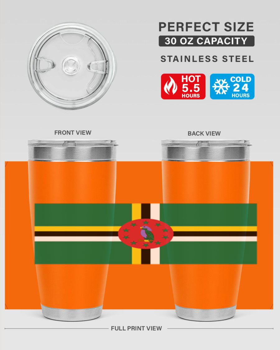 Dominica 149# Tumbler, a stylish 20oz double wall vacuum stainless steel tumbler with a vibrant design, perfect for hot and cold beverages.