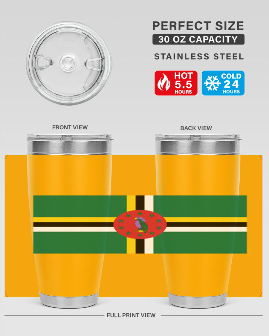 Dominica 149# Tumbler, a stylish 20oz double wall vacuum stainless steel tumbler with a vibrant design, perfect for hot and cold beverages.