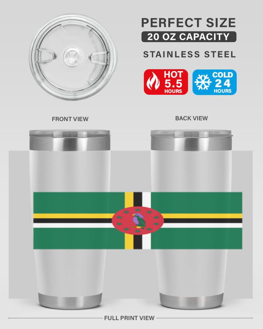 Dominica 149# Tumbler, a stylish 20oz double wall vacuum stainless steel tumbler with a vibrant design, perfect for hot and cold beverages.