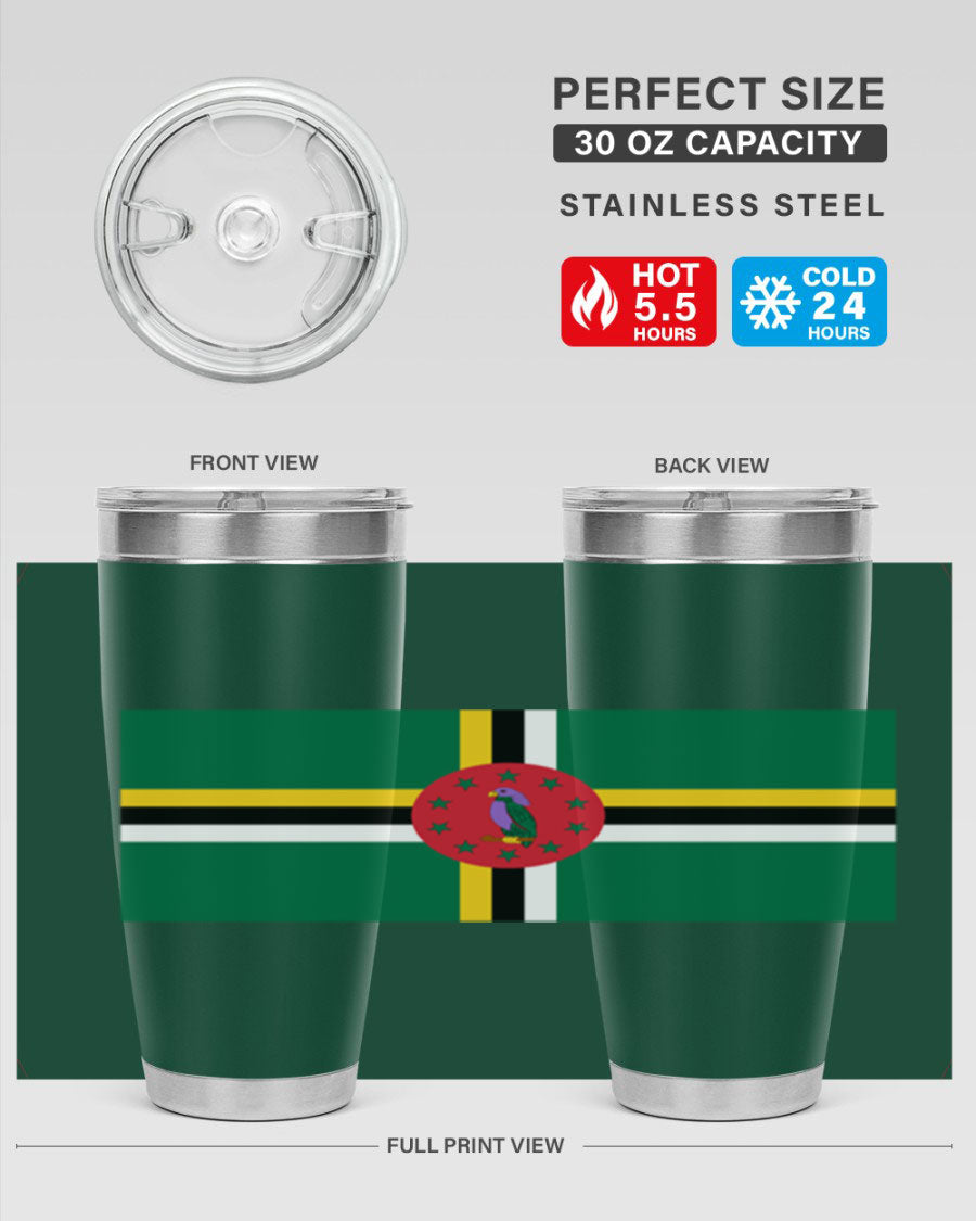 Dominica 149# Tumbler, a stylish 20oz double wall vacuum stainless steel tumbler with a vibrant design, perfect for hot and cold beverages.