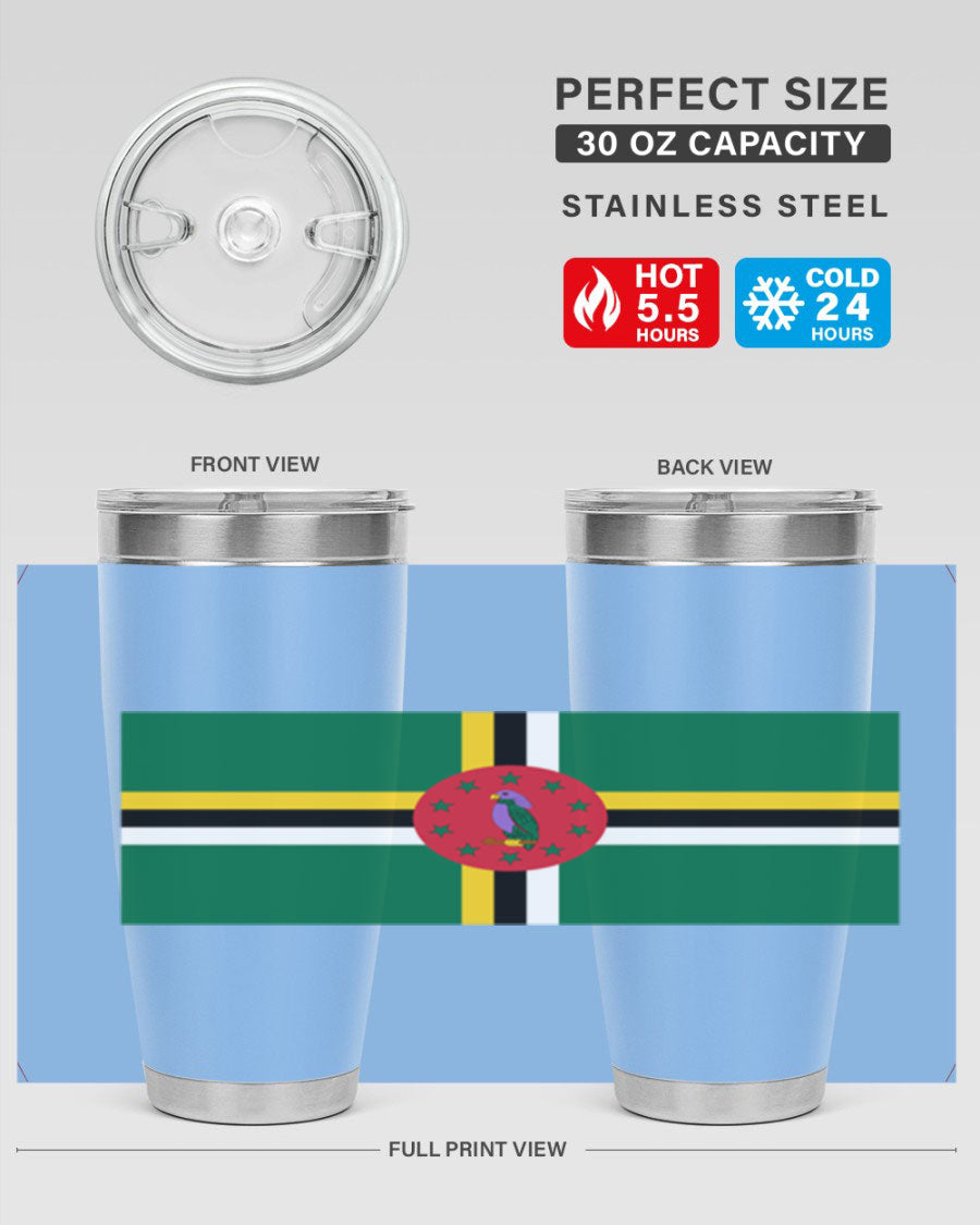 Dominica 149# Tumbler, a stylish 20oz double wall vacuum stainless steel tumbler with a vibrant design, perfect for hot and cold beverages.