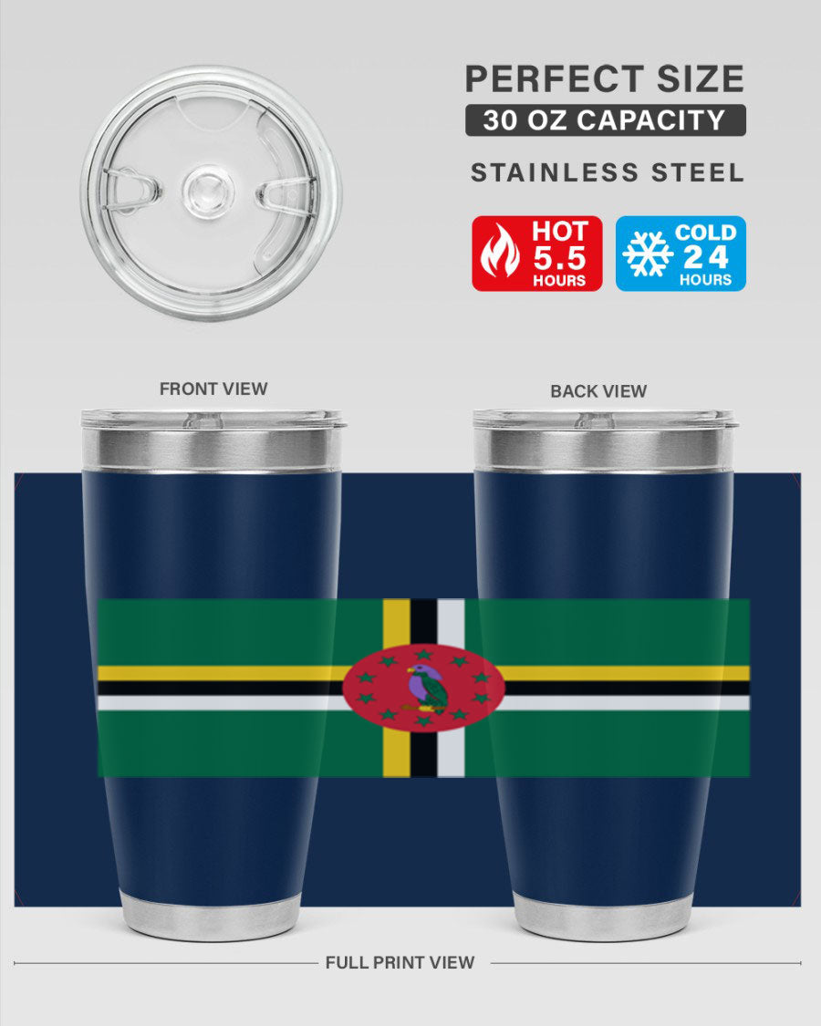 Dominica 149# Tumbler, a stylish 20oz double wall vacuum stainless steel tumbler with a vibrant design, perfect for hot and cold beverages.