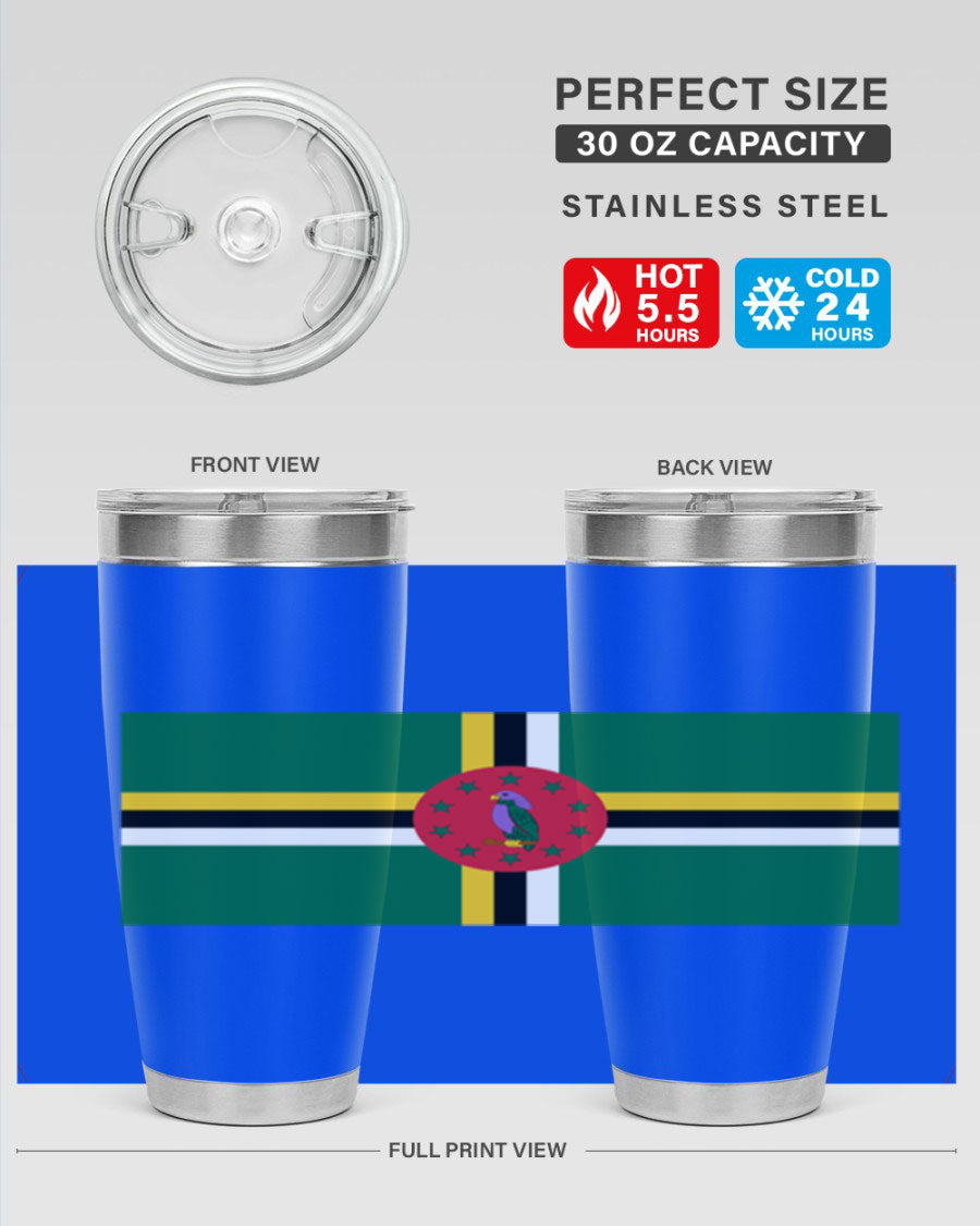 Dominica 149# Tumbler, a stylish 20oz double wall vacuum stainless steel tumbler with a vibrant design, perfect for hot and cold beverages.